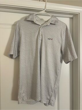 Greg Norman Collection White Pattern Polo